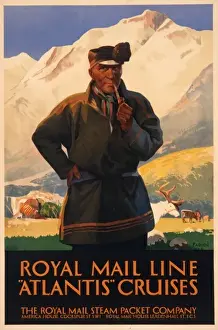 Poster advertising Royal Mail Line Atlantis Cruises