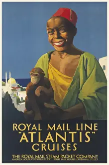 Poster advertising Royal Mail Line Atlantis Cruises
