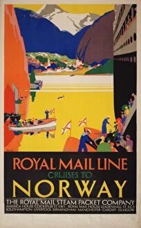 Images Dated 22nd June 2011: Poster advertising Royal Mail Line Cruises to Norway