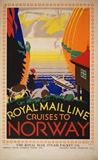 Images Dated 22nd June 2011: Poster advertising Royal Mail Line Cruises to Norway
