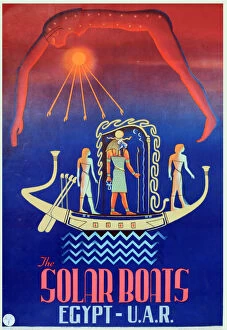 Images Dated 22nd April 2021: Poster advertising the Solar Boats, Egypt, United Arab Republic. Date: circa 1950s