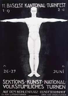 Gymnast Gallery: Poster advertising a Sports Festival in Basel, Switzerland
