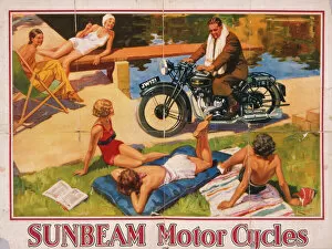 Poster advertising Sunbeam motor cycles