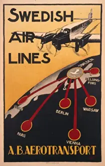 Poster advertising Swedish Airlines