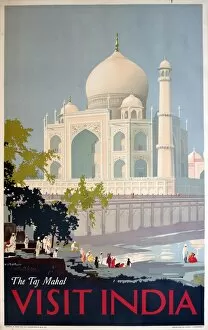 Images Dated 26th May 2015: Poster advertising the Taj Mahal, India