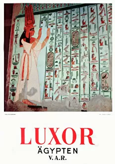 Beliefs Collection: Poster advertising the Tomb of Nefertiti, Luxor, Egypt Date: circa 1950s