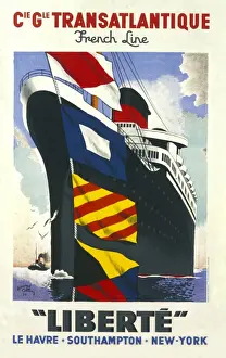 Generale Prints: Poster advertising Transatlantique cruises