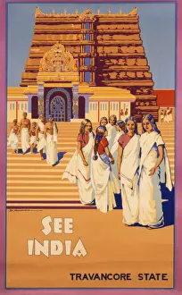 Poster advertising Travancore State, India