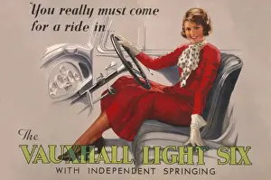 Poster advertising the Vauxhall Light Six car