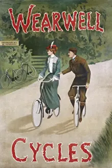 Bicycles Prints: Poster advertising Wearwell cycles