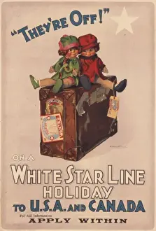 Poster advertising White Star Line to USA and Canada