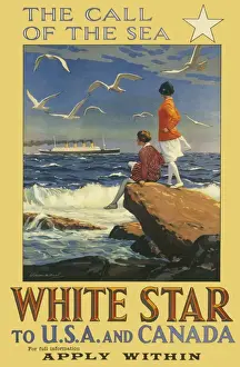 Poster advertising White Star to USA and Canada