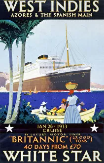 Vacation Collection: Poster advertising White Star to the West Indies