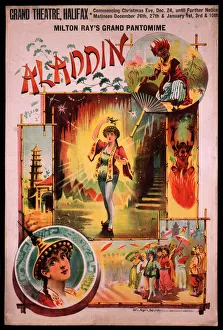 Images Dated 23rd January 2019: Poster, Aladdin at Grand Theatre, Halifax