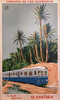 Algiers Prints: Poster, Algerian railway, El Kantara, Algeria