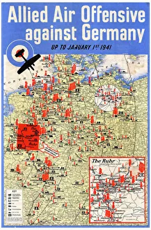 Ruhr Prints: Poster, Allied Air Offensive against Germany, WW2