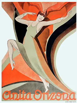 Poster, Anita Orizona, actress and singer, Brazil. Date: circa 1925