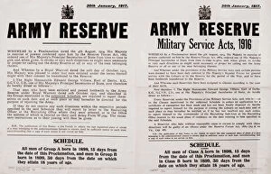 Acts Gallery: Poster, Army Reserve, Military Service Acts, 1916, WW1