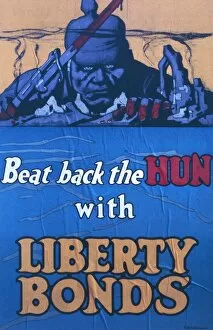 Raising Gallery: Poster, Beat Back the Hun with Liberty Bonds, WW1