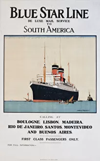 Janeiro Gallery: Poster, Blue Star Line to South America