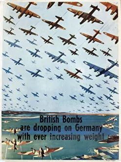 Poster, British bombs are dropping on Germany, WW2