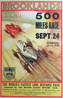 Weybridge Prints: Poster, Brooklands 500 miles race