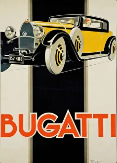 Poster, Bugatti cars