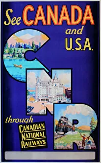 Railways Gallery: Poster, See Canada and USA