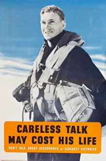 Airmen Gallery: Poster, Careless Talk May Cost His Life, WW2