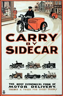 Images Dated 11th May 2017: Poster, Carry by Sidecar, commercial transport