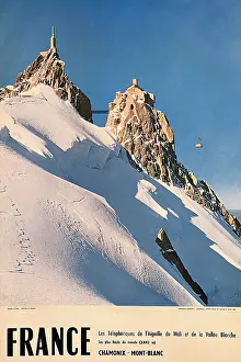 Mont Prints: Poster, Chamonix and Mont Blanc, France