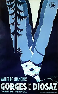 Sncf Prints: Poster, Chamonix Valley, Diosaz Gorges