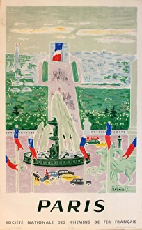 Images Dated 11th September 2017: Poster, Champs Elysees, Paris, France