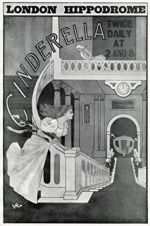 Images Dated 1st November 2019: Poster for Cinderella at the London Hippodrome, 1900