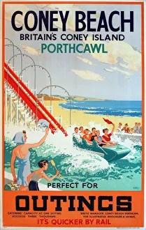 Perfect Prints: Poster, Coney Beach, Porthcawl, Wales, perfect for outings Date: circa 1939
