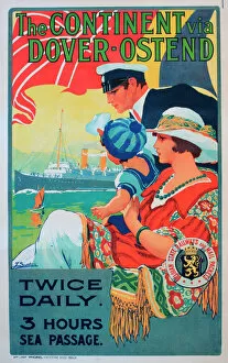 Dover Collection: Poster, The Continent via Dover-Ostend