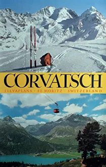Alps Prints: Poster, Corvatsch, Silvaplana, St Moritz, Switzerland