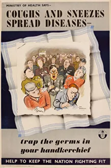 Images Dated 4th March 2019: Poster, Coughs and Sneezes Spread Diseases, WW2