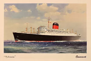 Images Dated 19th June 2018: Poster, Cunard cruise liner the Sylvania
