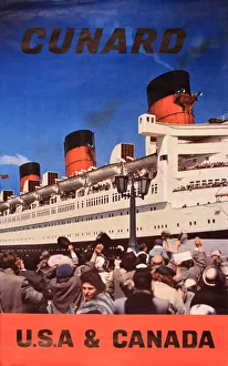 Images Dated 19th June 2018: Poster, Cunard cruises to USA and Canada