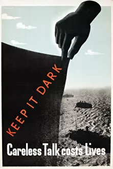 Poster, Keep it Dark, Careless Talk Costs Lives, WW2