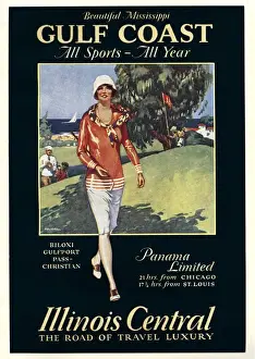 Poster design for Illinois Central travel