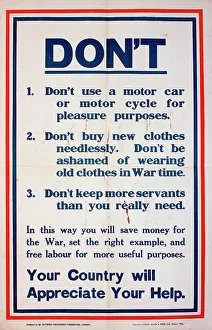 Pleasure Prints: Poster, DON'T, wartime instructions, WW1