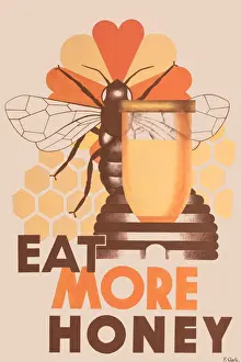 Beehive Prints: Poster, Eat More Honey