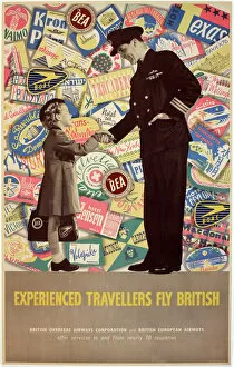 Images Dated 22nd April 2021: Poster, Experienced Travellers Fly British - BOAC and BEA offer services to
