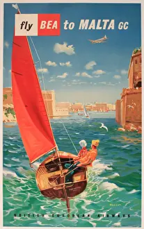 Sail Prints: Poster, Fly BEA to Malta