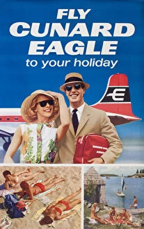 Images Dated 10th July 2018: Poster, Fly Cunard Eagle to your holiday