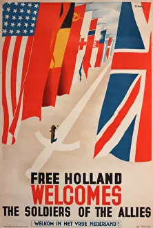 Liberation Prints: Poster, Free Holland Welcomes the Soldiers of the Allies