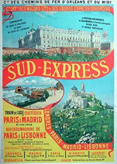 Lisbon Prints: Poster, French railways to Madrid and Lisbon
