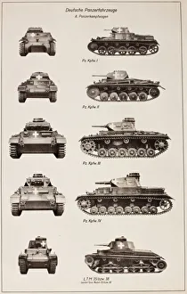 Images Dated 4th March 2019: Poster, German Armoured Vehicles, WW2